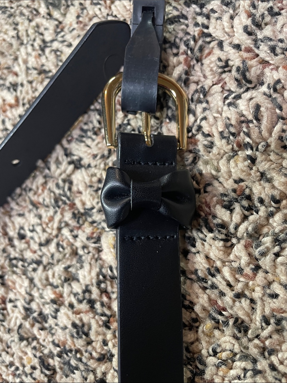 Art Class Black Bow Detail Girls Belt - Classic Faux Leather Size S | NWT